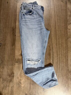 H&M Light Blue Elastic Waist Denim Shorts